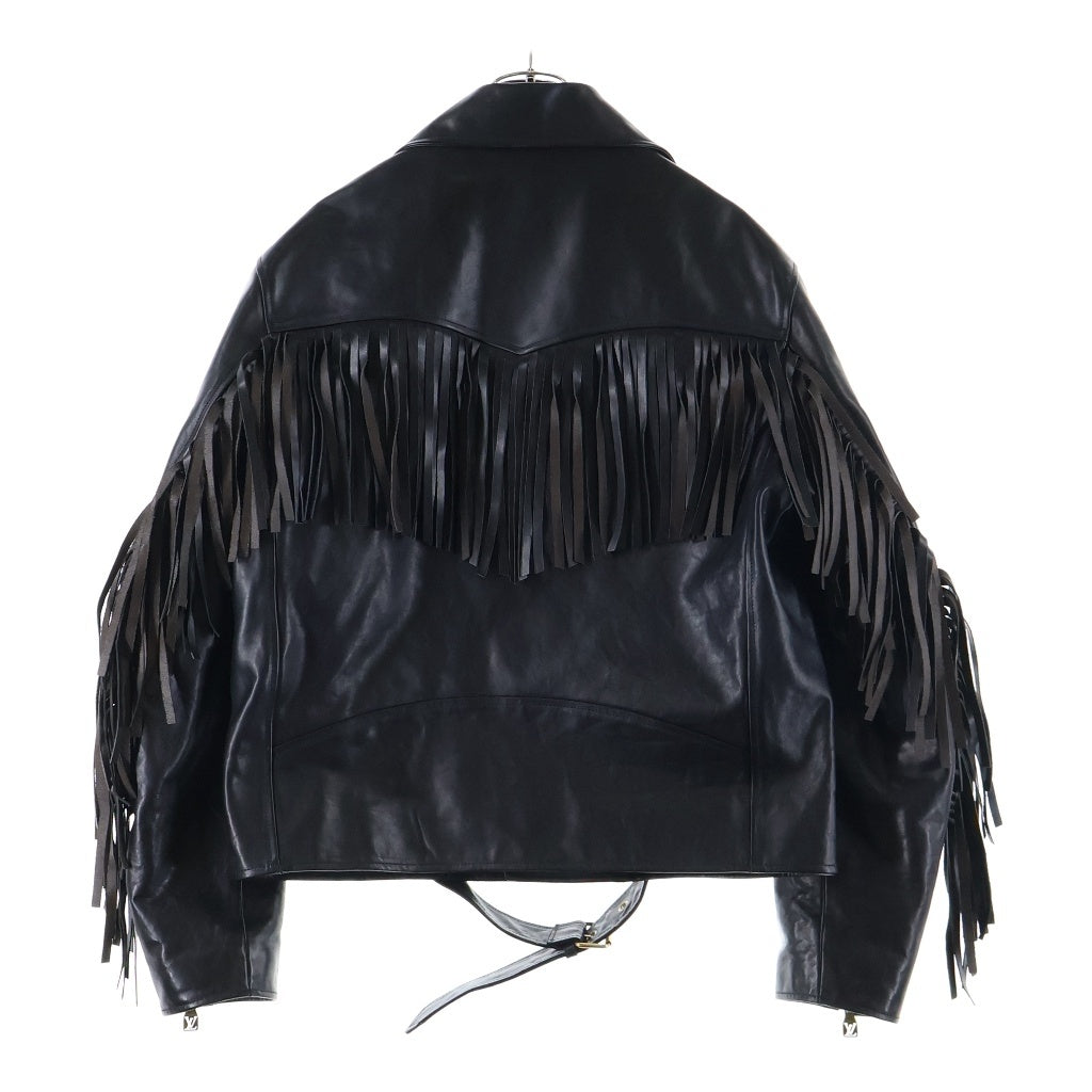 LOUIS VUITTON(ルイヴィトン) 24AW Fringe Leather Jacket 裏地キルティング フリンジ レザージャケット ブラック RM242 MKV HRL80E / HRL80EEMKV