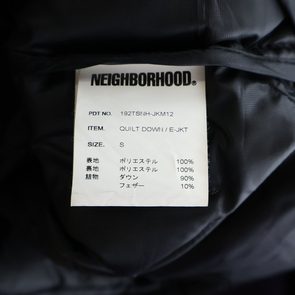 NEIGHBORHOOD(ネイバーフッド) 19AW QUILT DOWN /E-JKT キルティング ダウンジャケット ブラック 192TSNH-JKM12
