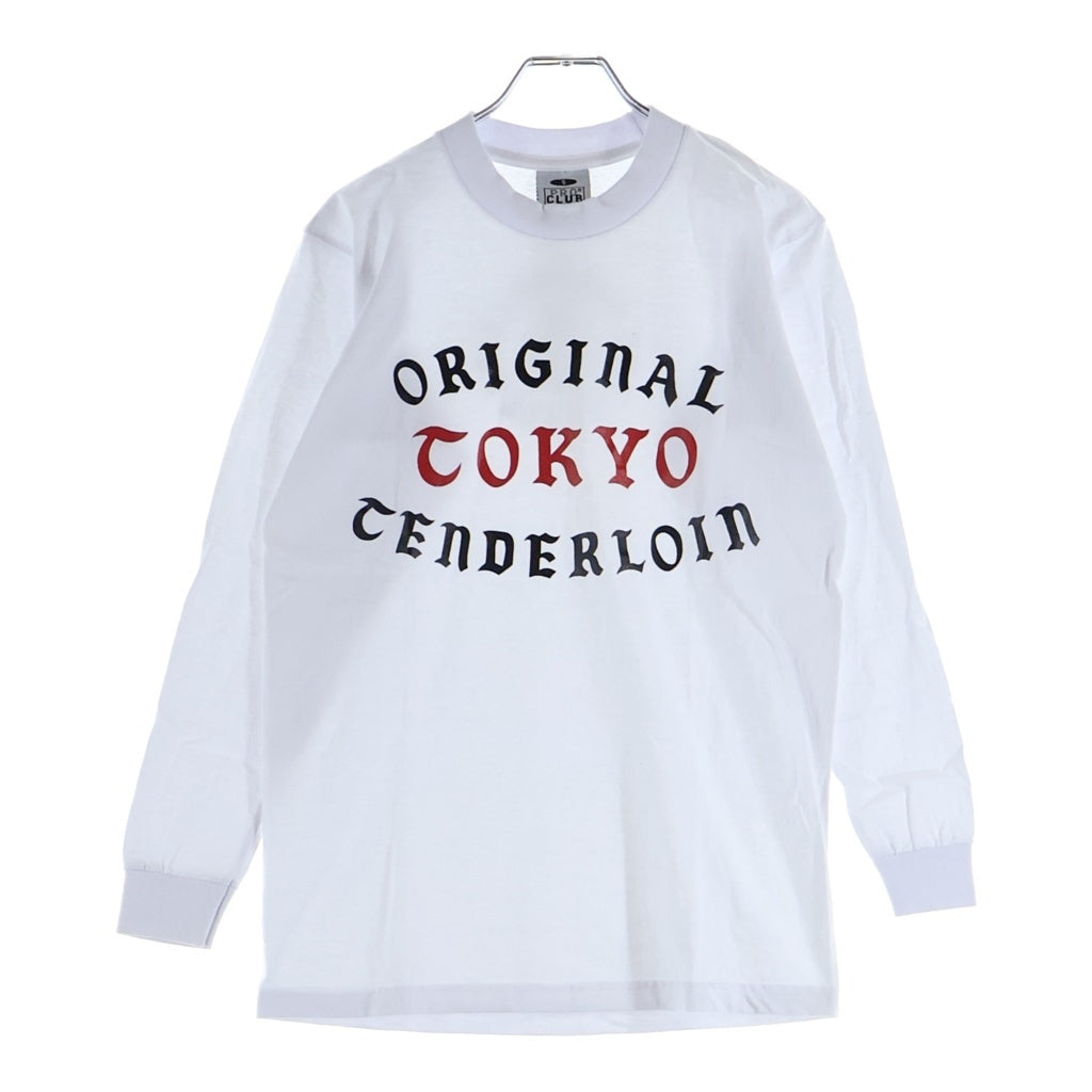 TENDERLOIN(テンダーロイン) 22SS 渋谷限定 プリントデザイン クルーネック 長袖Tシャツ カットソー ホワイト