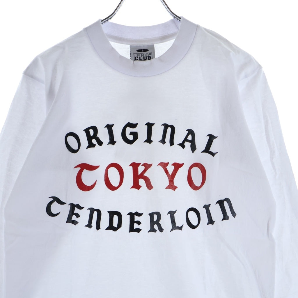 TENDERLOIN(テンダーロイン) 22SS 渋谷限定 プリントデザイン クルーネック 長袖Tシャツ カットソー ホワイト