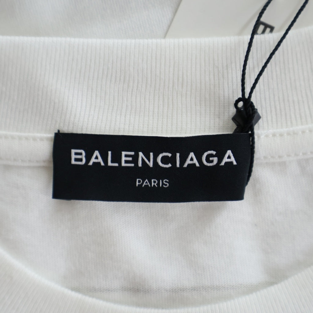 BALENCIAGA(バレンシアガ) バックプリント クルーネック コットン 半袖Tシャツ カットソー ホワイト TXK46 9000