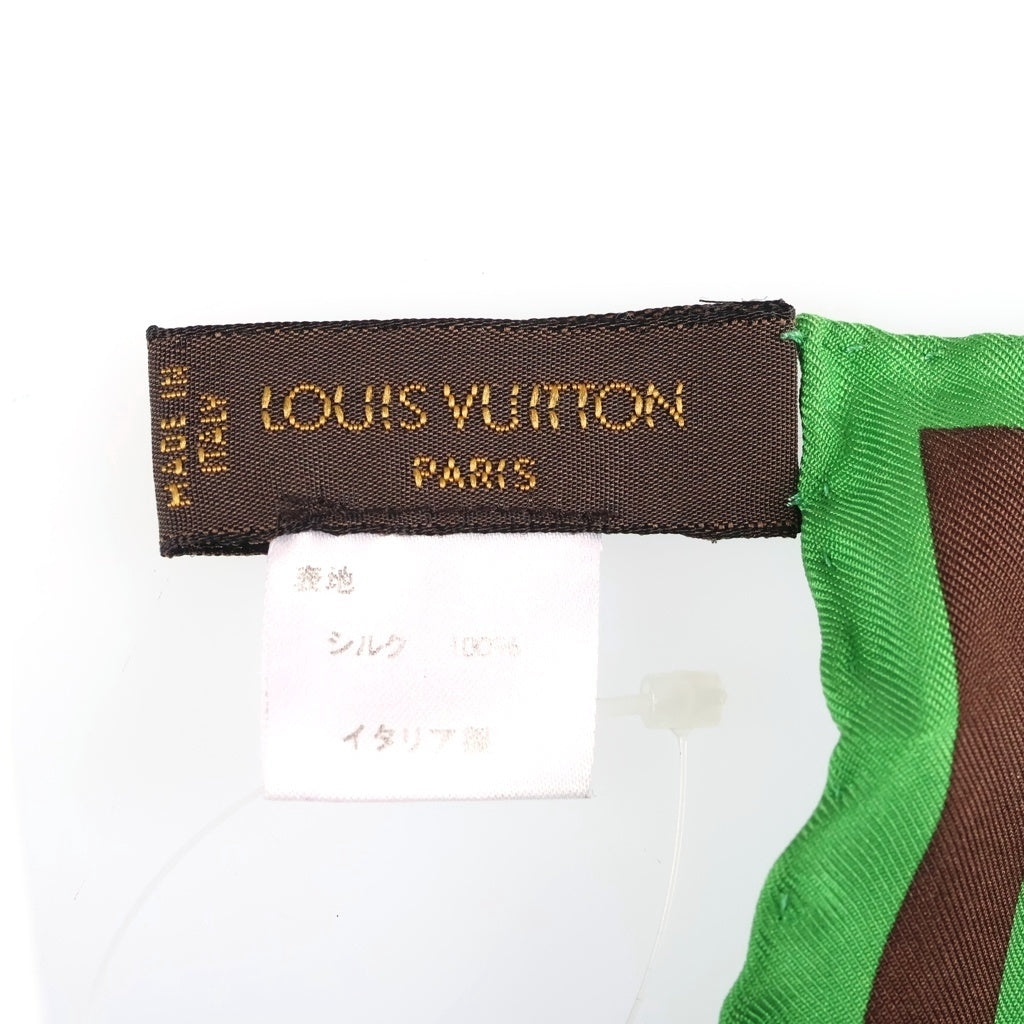 LOUIS VUITTON(ルイヴィトン) モノグラム ペルフォ ドット シルクスカーフ ブラウン/グリーン レディース
