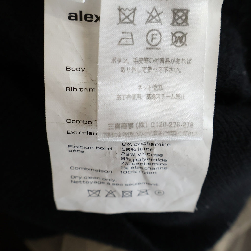 ALEXANDER WANG(アレキサンダーワン) メッシュパネル ショート丈 カシミヤニット カーディガン レディース ブラック