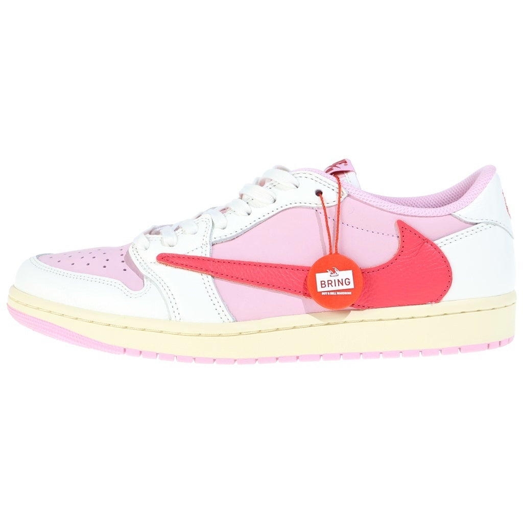 NIKE(ナイキ) ×TRAVIS SCOTT AIR JORDAN1 RETRO LOW トラヴィススコット エアジョーダン1 レトロ セイル トロピカルピンク ローカットスニーカー ピンク US10.5/28.5cm IQ7604-101