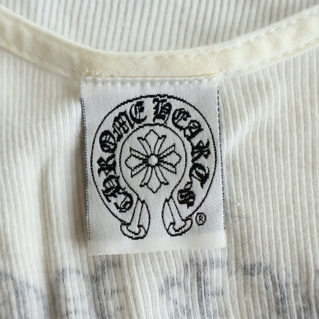 CHROME HEARTS(クロムハーツ) オールド Tバーロゴ ラージクロスプリント タンクトップ ホワイト