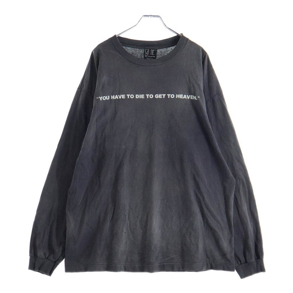 SAINT MICHAEL(セントマイケル) 24SS LS TEE SAINT CLUB ダメージ加工 長袖Tシャツ ロンT グレー SM-YS8-0000-016
