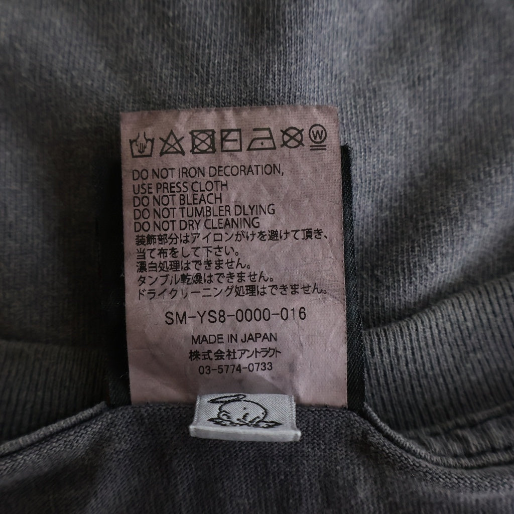 SAINT MICHAEL(セントマイケル) 24SS LS TEE SAINT CLUB ダメージ加工 長袖Tシャツ ロンT グレー SM-YS8-0000-016