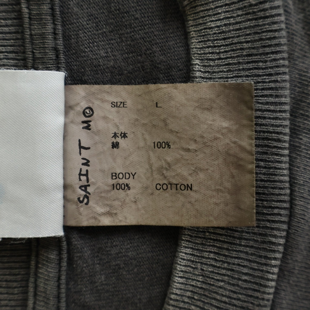 SAINT MICHAEL(セントマイケル) 24AW SS TEE CHOSEN ダメージ加工 半袖Tシャツ グレー SM-YS1-0000-004