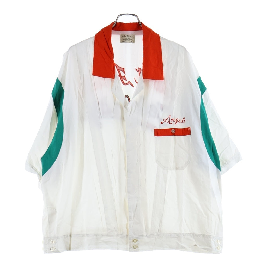 SAINT MICHAEL(セントマイケル) 26SS PIZZA SHIRT ピザ 半袖開襟シャツ ホワイト SM-MK8-0000-038