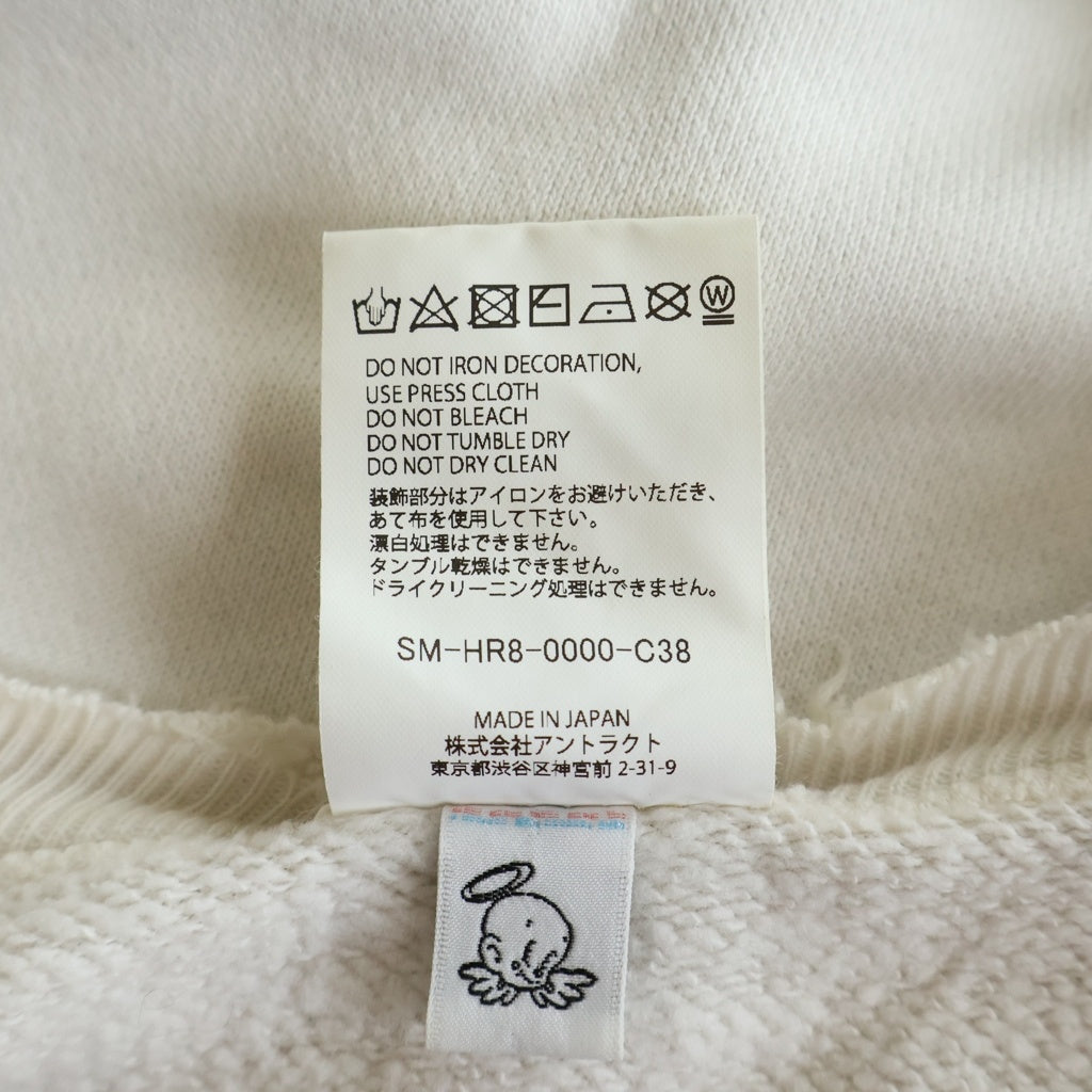 SAINT MICHAEL(セントマイケル) 25SS ×BerBerJin BJ CREW NECK SWEAT YOUNG ベルベルジン ダメージ 汚れ加工 クルーネックスウェットトレーナー ホワイト SM-HR8-0000-C38