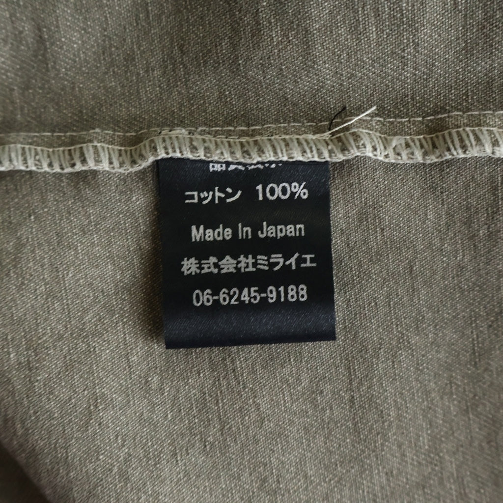 NO BRAND(ノーブランド) MAISON CASANOVA(メゾンカサノバ) Military Shirt ロゴ刺繍 ミリタリーシャツ 長袖シャツ カーキ
