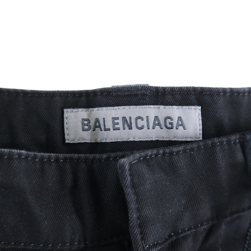 BALENCIAGA(バレンシアガ) Wide Leg Twill Chino Pants ワイドチノパンツ ブラック 871309 TKP07