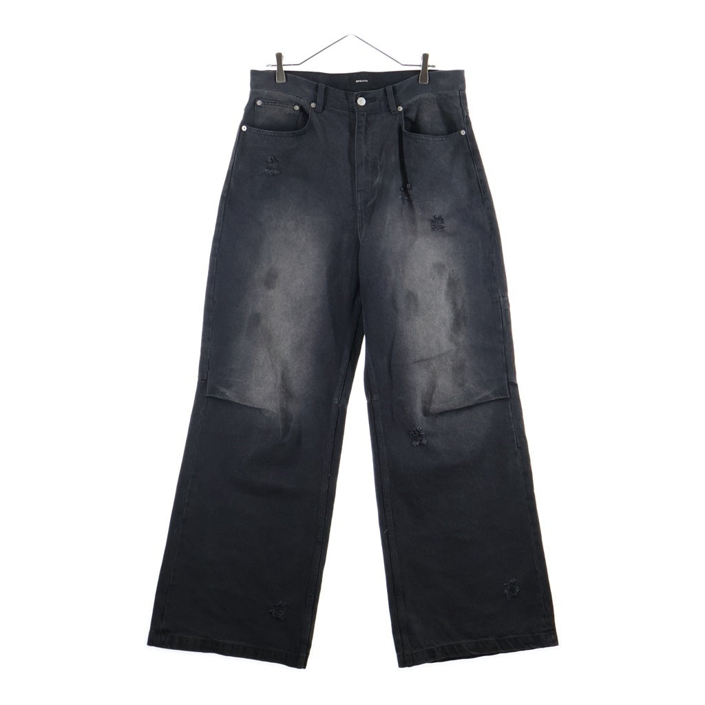 BLESS(ブレス) 25AW COATING DAMAGE DENIM PANTS コーティング加工 ダメージデニムパンツ グレー BR25AW-P1015