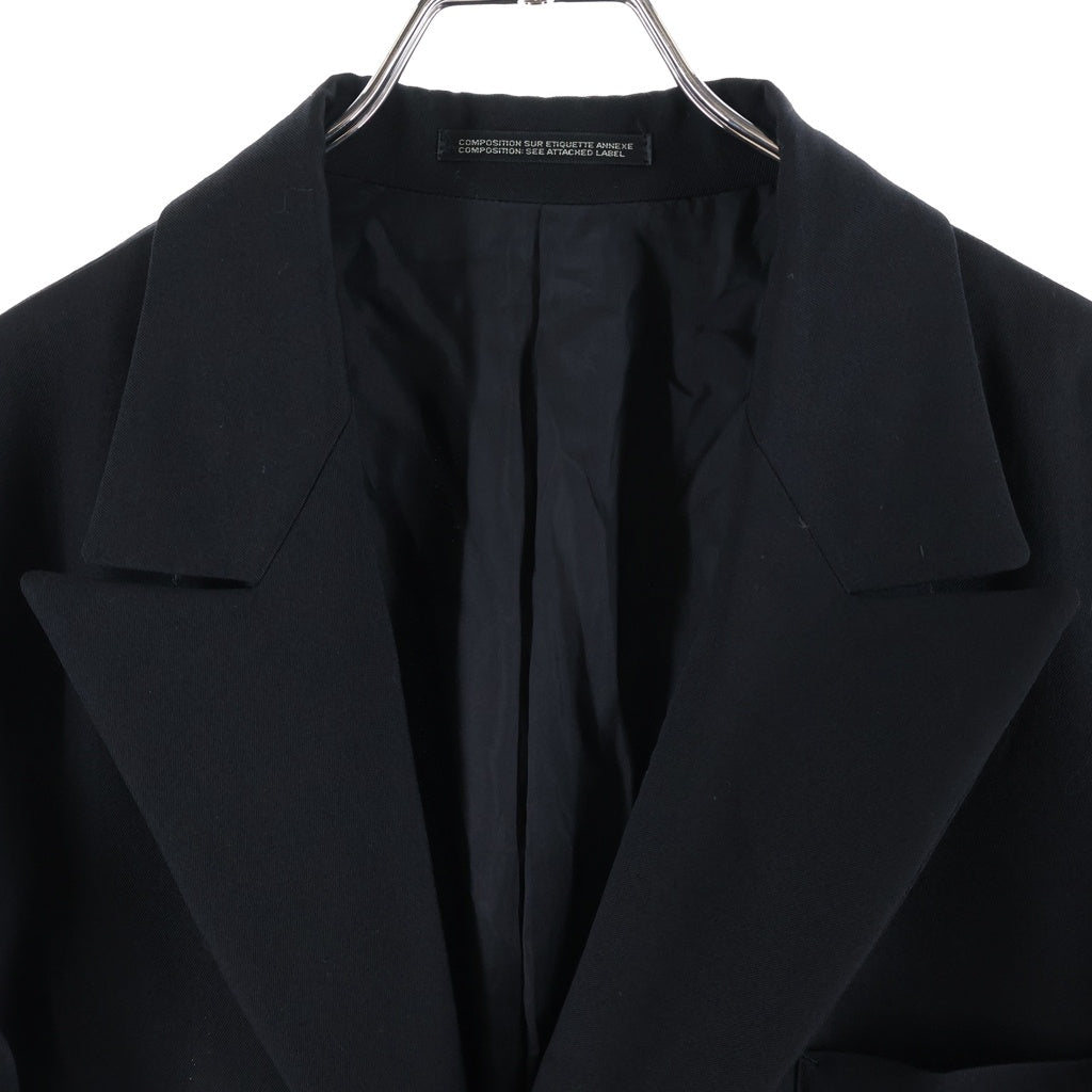 Yohji Yamamoto POUR HOMME(ヨウジヤマモト プールオム) FEEL LIKE GOING HOME プリント ロングジャケット コート HE-J06-802 ブラック