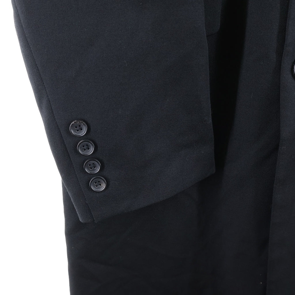 Yohji Yamamoto POUR HOMME(ヨウジヤマモト プールオム) FEEL LIKE GOING HOME プリント ロングジャケット コート HE-J06-802 ブラック