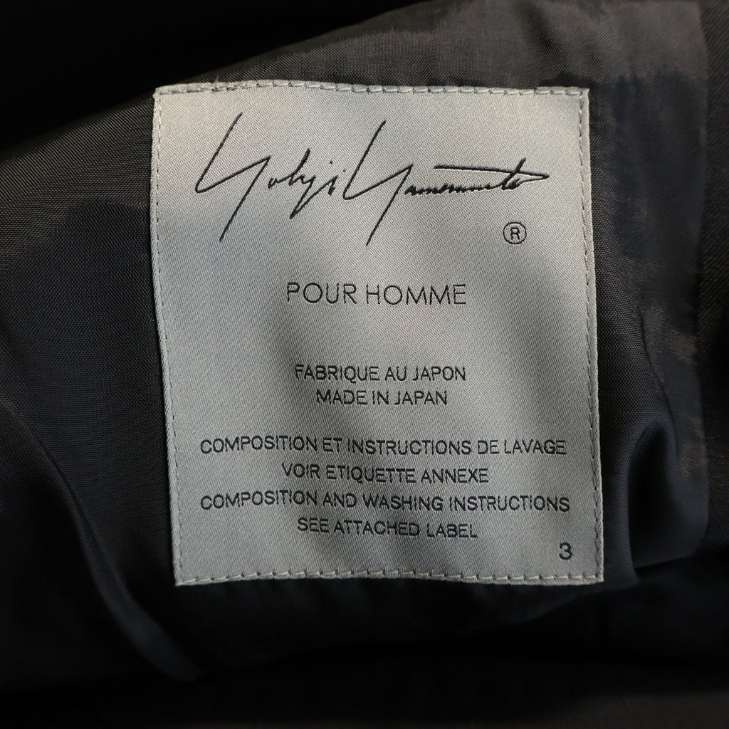 Yohji Yamamoto POUR HOMME(ヨウジヤマモト プールオム) FEEL LIKE GOING HOME プリント ロングジャケット コート HE-J06-802 ブラック