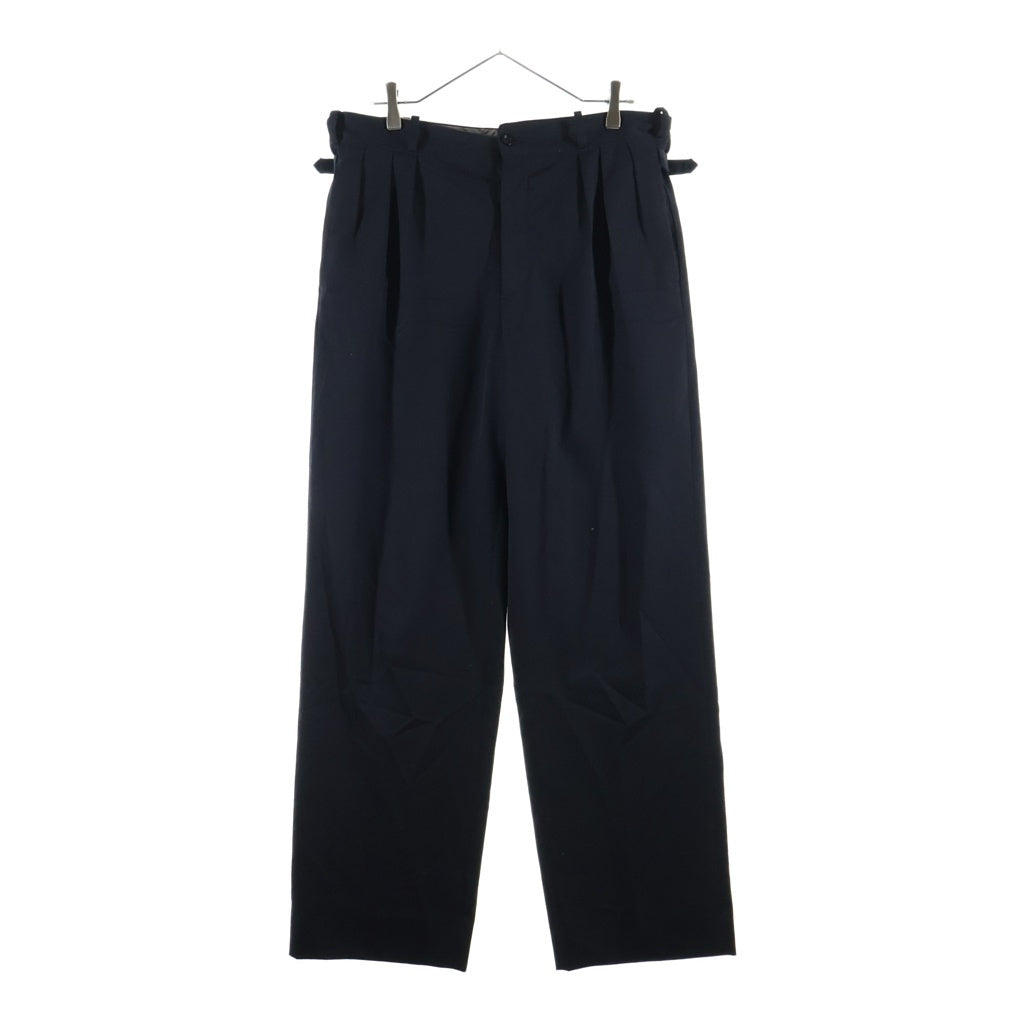 Maison Margiela(メゾンマルジェラ) 26SS Anonymity of the lining trousers S50KA0705 ドッキング ドローストリング ウールトラウザー スラックス ストレートパンツ ブラック