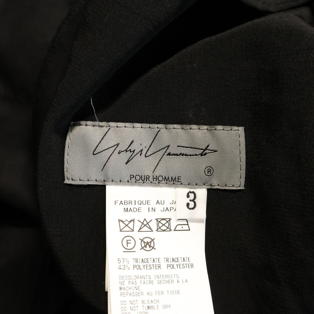 Yohji Yamamoto POUR HOMME(ヨウジヤマモト プールオム) TA TUXEDO HAKAMA PANTS HK-P12-500 タキシード ハカマタック パンツ ブラック