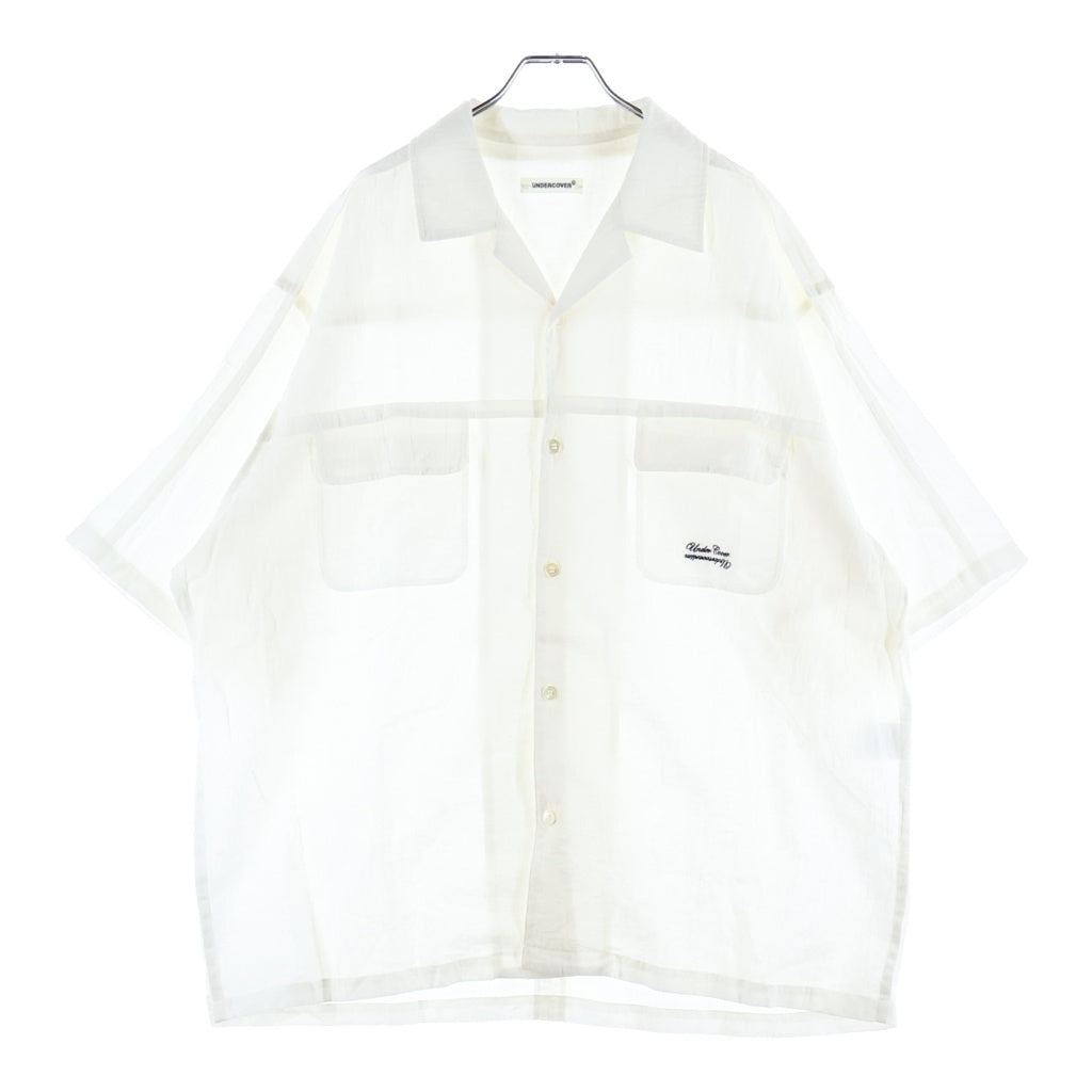 UNDERCOVER(アンダーカバー) S/S Open Coller Shirts UP1F4409 ロゴ刺繍 半袖開襟シャツ ホワイト
