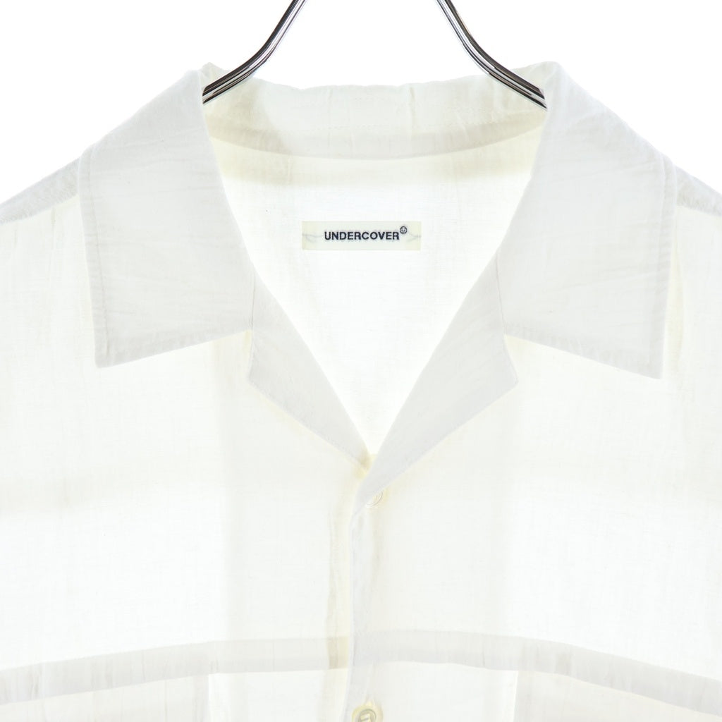 UNDERCOVER(アンダーカバー) S/S Open Coller Shirts UP1F4409 ロゴ刺繍 半袖開襟シャツ ホワイト