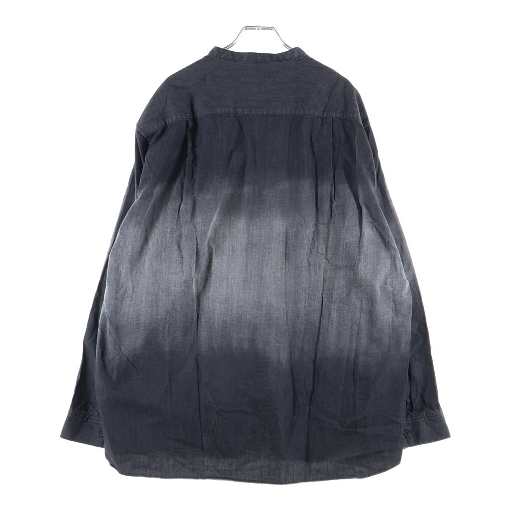 LAD MUSICIAN(ラッドミュージシャン) 4.5oz GRADATION DENIM BAND COLLAR BIG SHIRT 2126-121 グラデーションデニム バンドカラー長袖シャツ ブラック