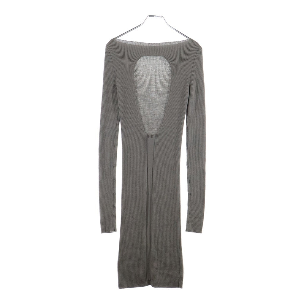 Rick Owens(リックオウエンス) 26SS Open-Back Mini Dress RP01F6616-RIBM オープンバック ニットドレス レディース グレー
