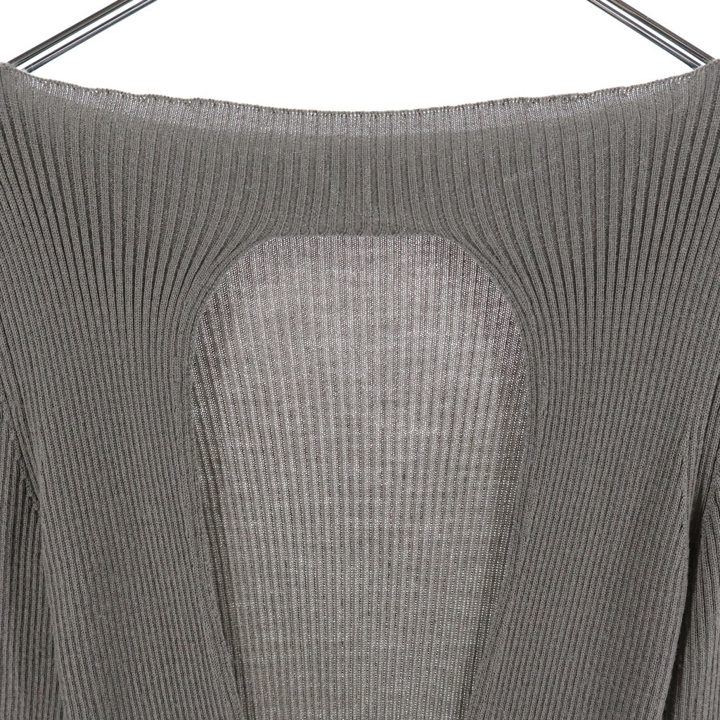 Rick Owens(リックオウエンス) 26SS Open-Back Mini Dress RP01F6616-RIBM オープンバック ニットドレス レディース グレー