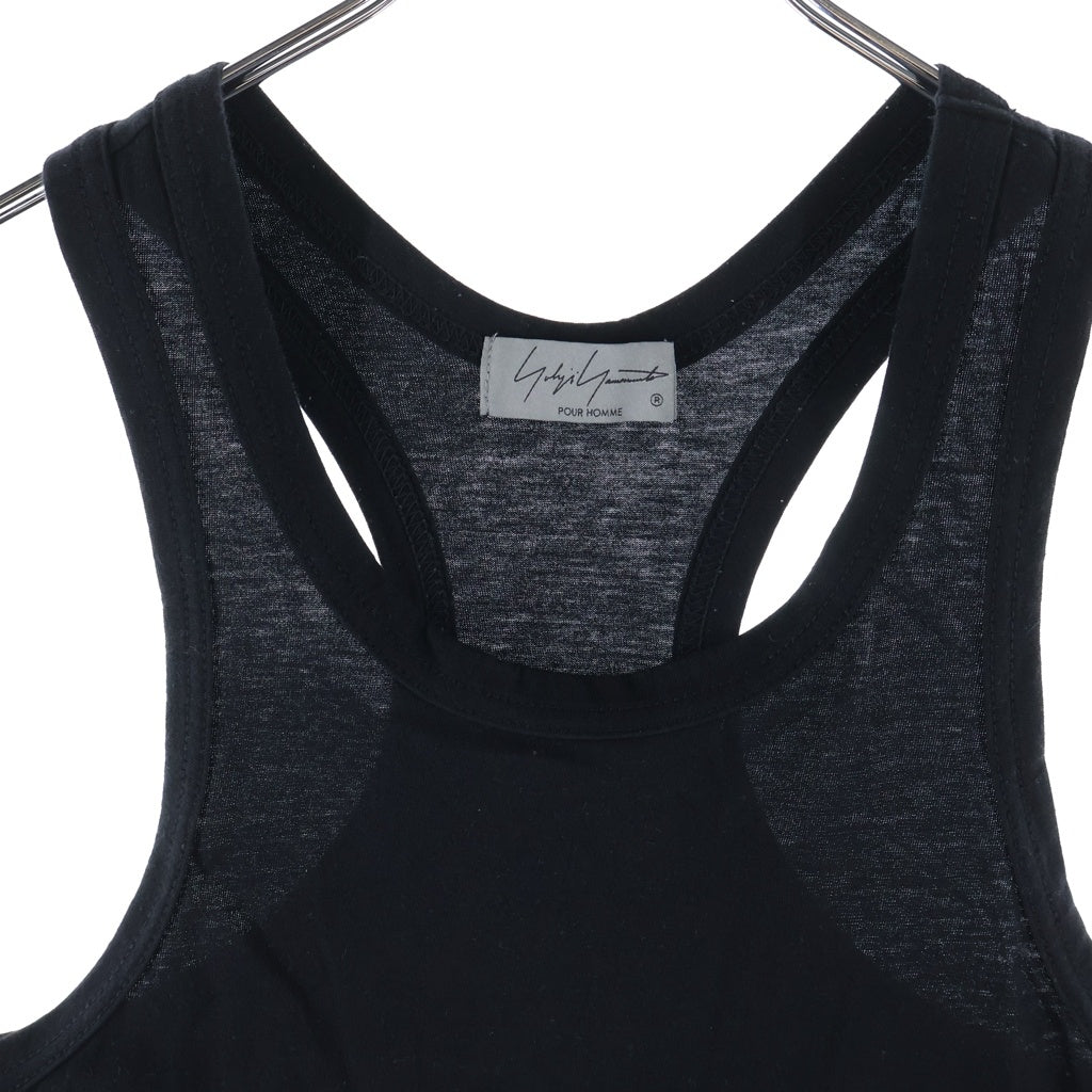 Yohji Yamamoto POUR HOMME(ヨウジヤマモト プールオム) 30/- ULTIMA PS TANK TOP HK-T01-070 アルティマ 天竺タンクトップ ブラック