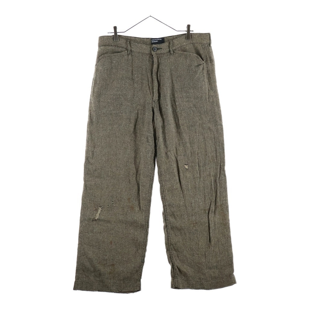 ENFANTS RICHES DEPRIMES(アンファンリッシュデプリメ) REPAIR TROUSERS リペア加工 ヘリンボーン ストレートパンツ ブラウン