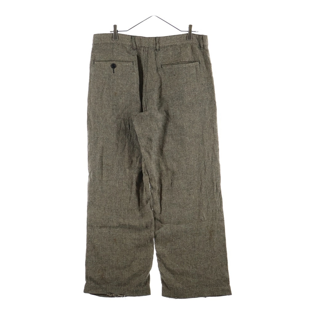 ENFANTS RICHES DEPRIMES(アンファンリッシュデプリメ) REPAIR TROUSERS リペア加工 ヘリンボーン ストレートパンツ ブラウン