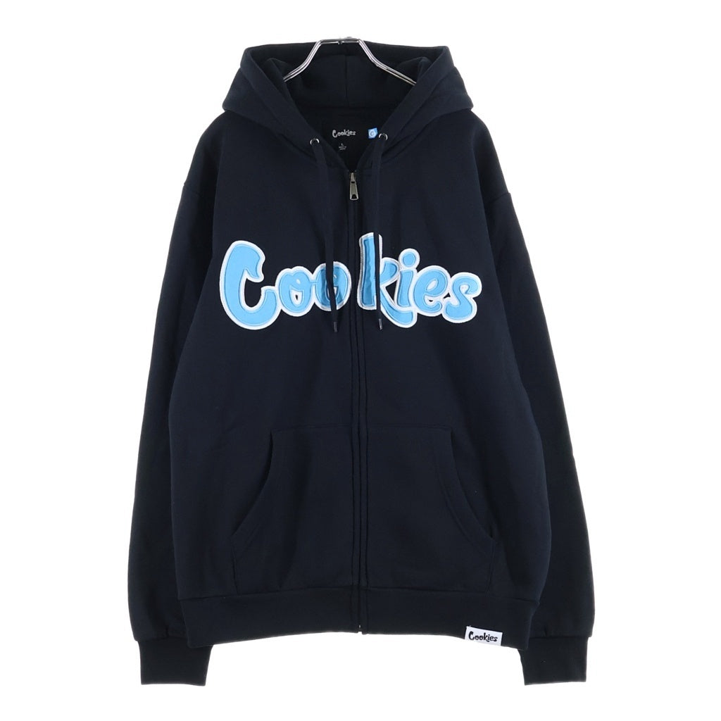 NO BRAND(ノーブランド) COOKIES CLOTHING クッキーズ クロージング ロゴエンブロイダリー ジップアップ フーデッド スウェット パーカー ブラック CM253HFC13