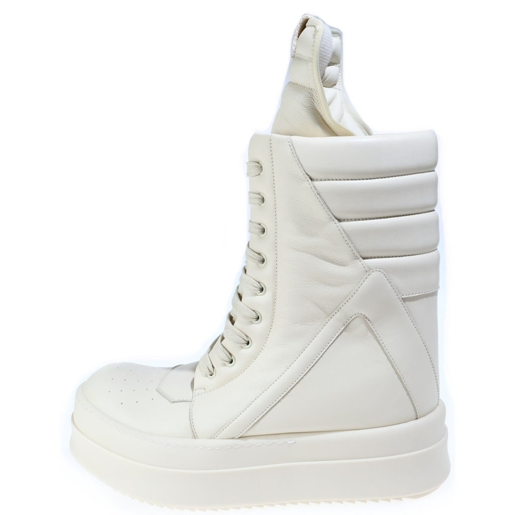 Rick Owens(リックオウエンス) 25AW MEGAGEOBASKETS メガジオバスケット レザーハイカットシューズ ホワイト RR02E1855-LCO