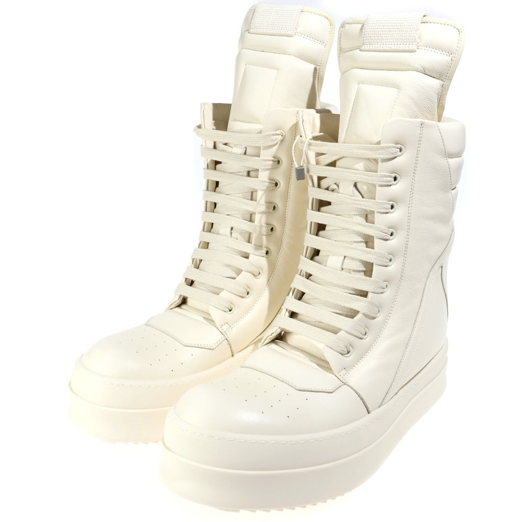 Rick Owens(リックオウエンス) 25AW MEGAGEOBASKETS メガジオバスケット レザーハイカットシューズ ホワイト RR02E1855-LCO