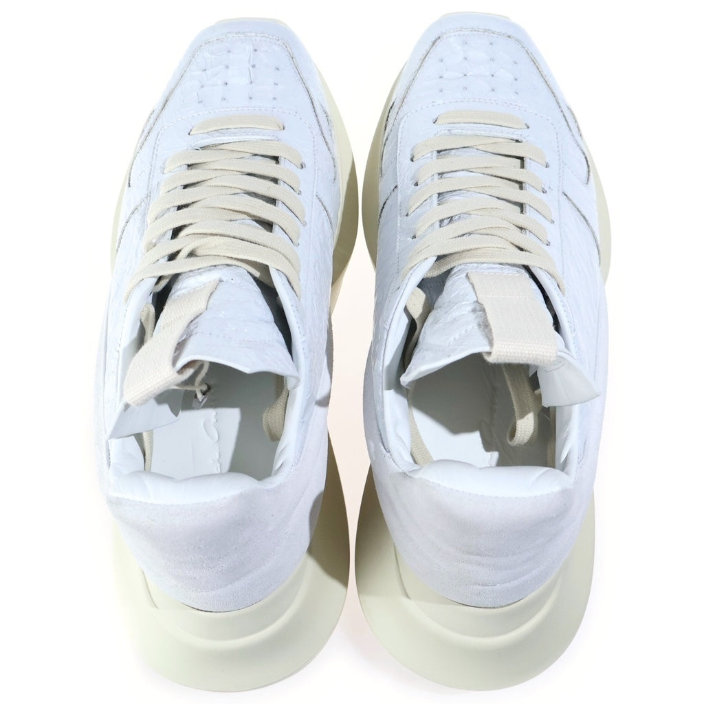 Rick Owens(リックオウエンス) 25SS GETH RUNNER ゲスランナー ハイカットシューズ ホワイト RO01E7814-SHULVS