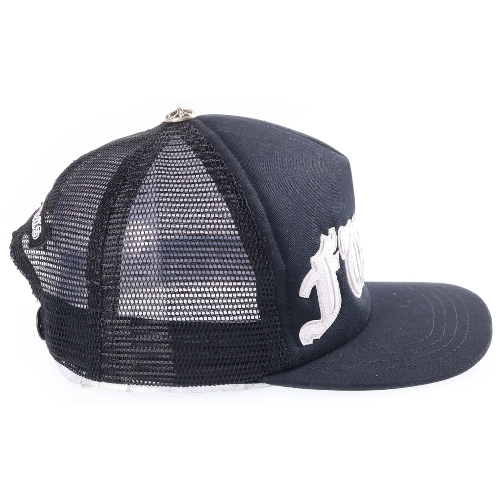 CHROME HEARTS(クロムハーツ) Fuck Leather Patch Trucker Cap ファックレザー パッチ トラッカーキャップ ブラック/ホワイト