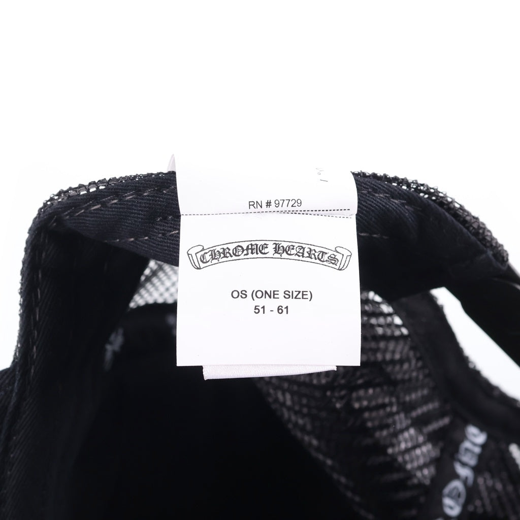 CHROME HEARTS(クロムハーツ) Fuck Leather Patch Trucker Cap ファックレザー パッチ トラッカーキャップ ブラック/ホワイト