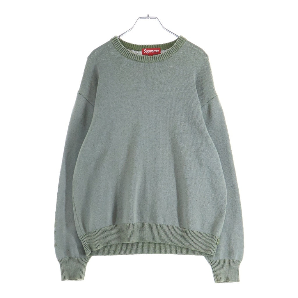 SUPREME(シュプリーム) 24SS Reflective Sweater アームロゴデザイン リフレクティブ スウェット プルオーバー カーキ