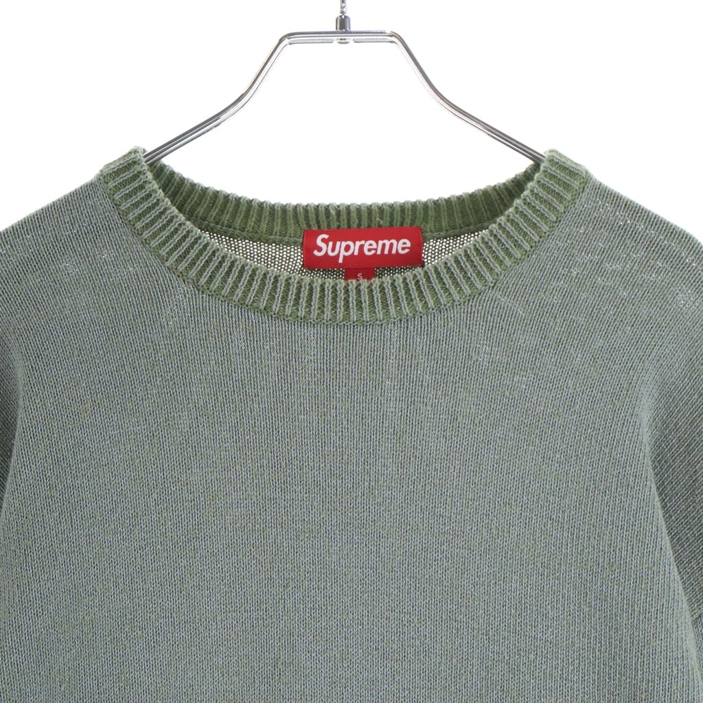 SUPREME(シュプリーム) 24SS Reflective Sweater アームロゴデザイン リフレクティブ スウェット プルオーバー カーキ