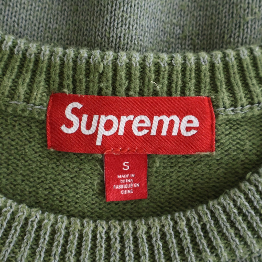 SUPREME(シュプリーム) 24SS Reflective Sweater アームロゴデザイン リフレクティブ スウェット プルオーバー カーキ