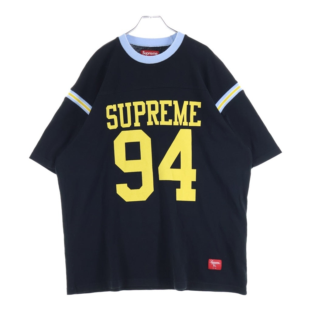 SUPREME(シュプリーム) 25SS Split S/S Football Top ロゴプリント スピリットクルーネック フットボール Tシャツ ブラック