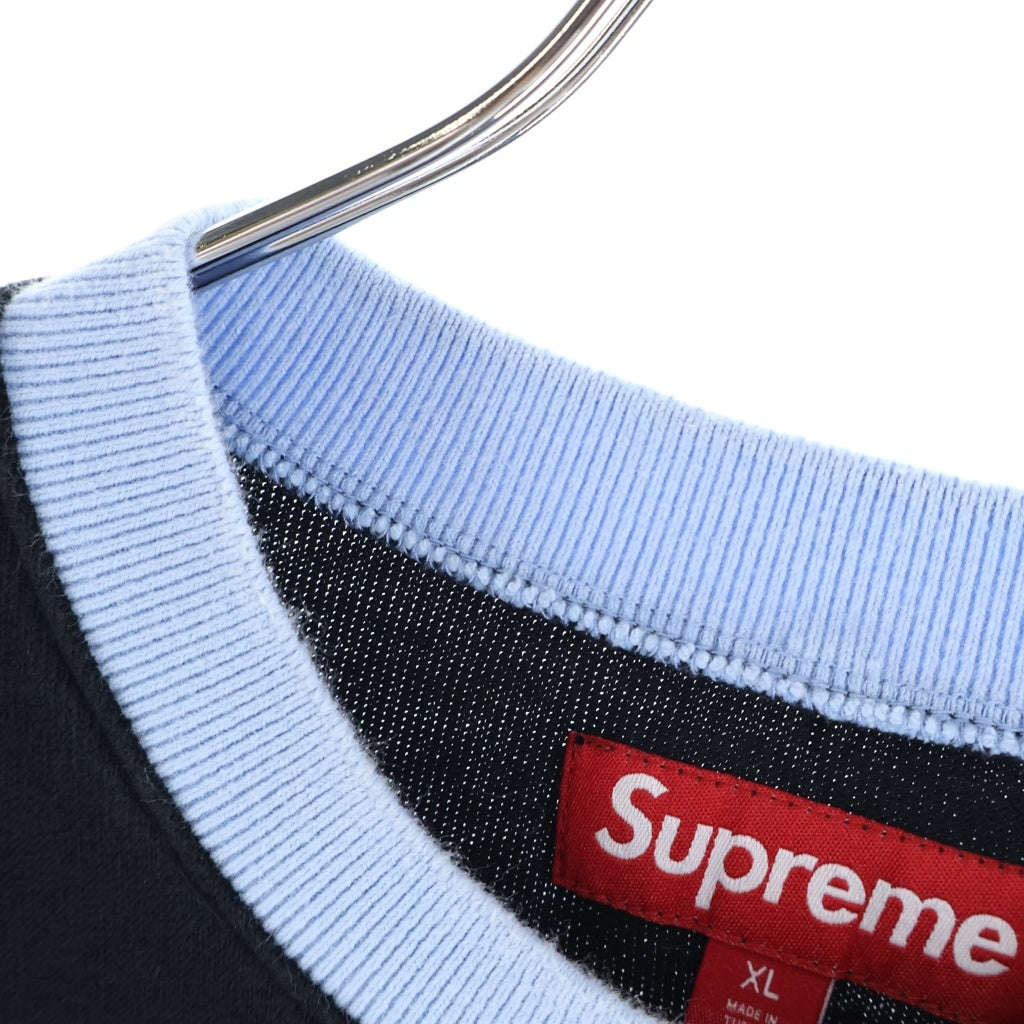 SUPREME(シュプリーム) 25SS Split S/S Football Top ロゴプリント スピリットクルーネック フットボール Tシャツ ブラック