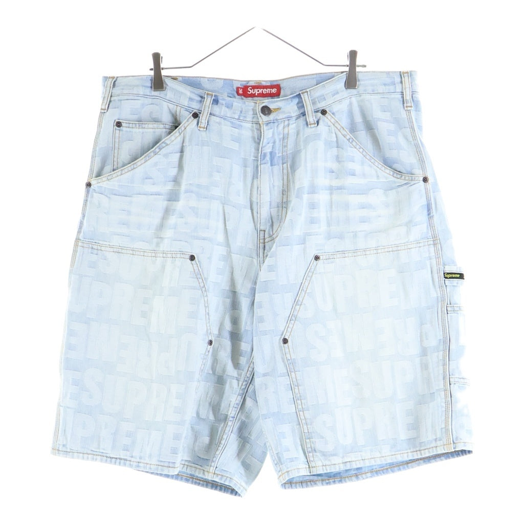 SUPREME(シュプリーム) 26SS Repeat Jacquard Double Knee Denim Short リピート ロゴ総柄 ダブルニー デニム ショートパンツ インディゴ