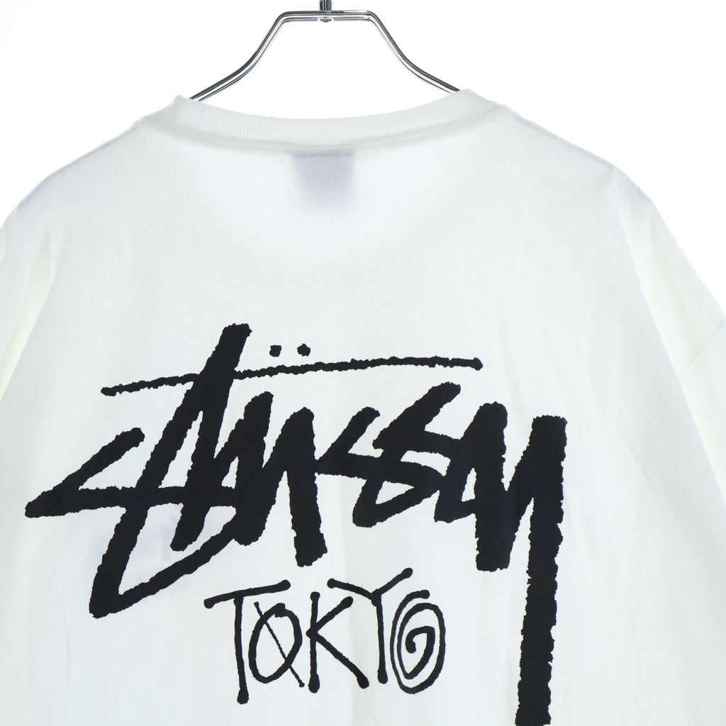 STUSSY(ステューシー) 東京限定 バックロゴ Tシャツ 半袖Tシャツ カットソー クルーネック ホワイト
