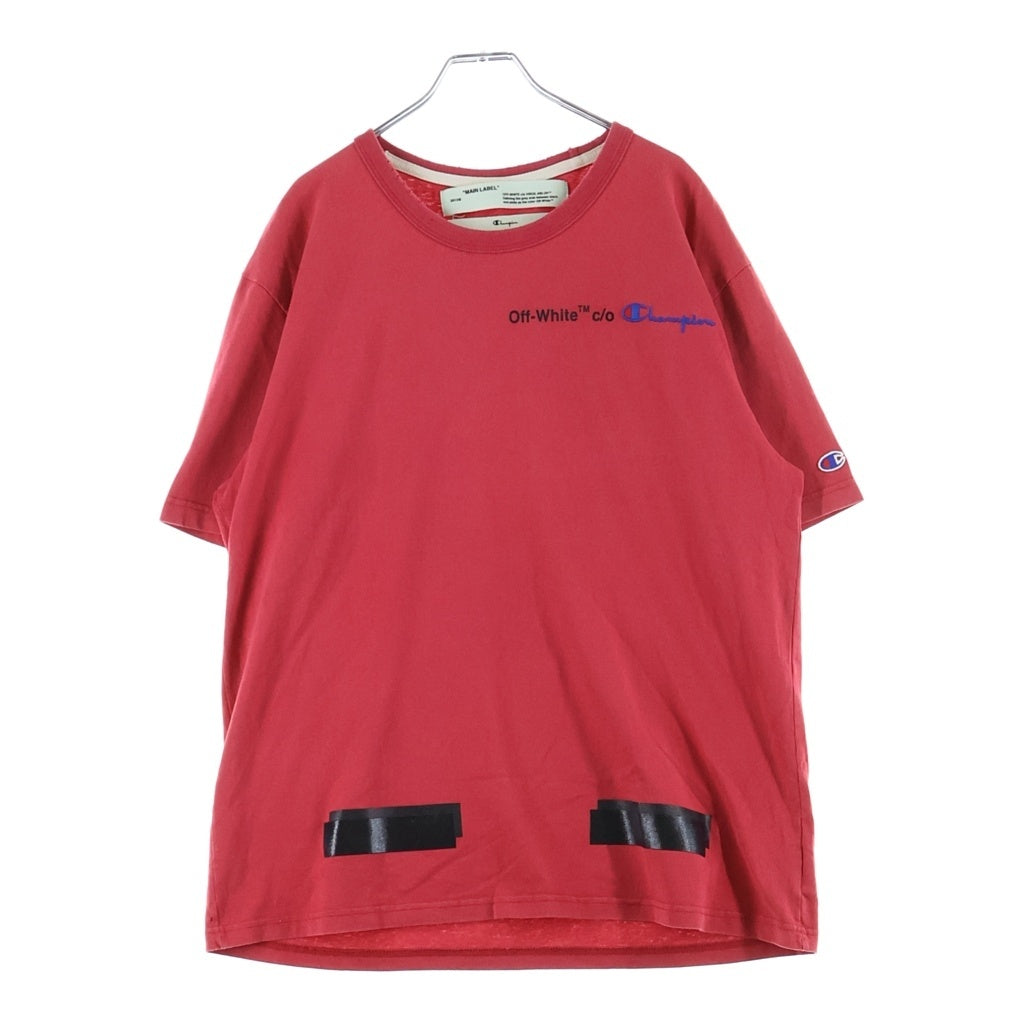 OFF-WHITE(オフホワイト) 18SS ×Champion T-Shirt チャンピオン 半袖Tシャツ レッド OMAA029S18874050