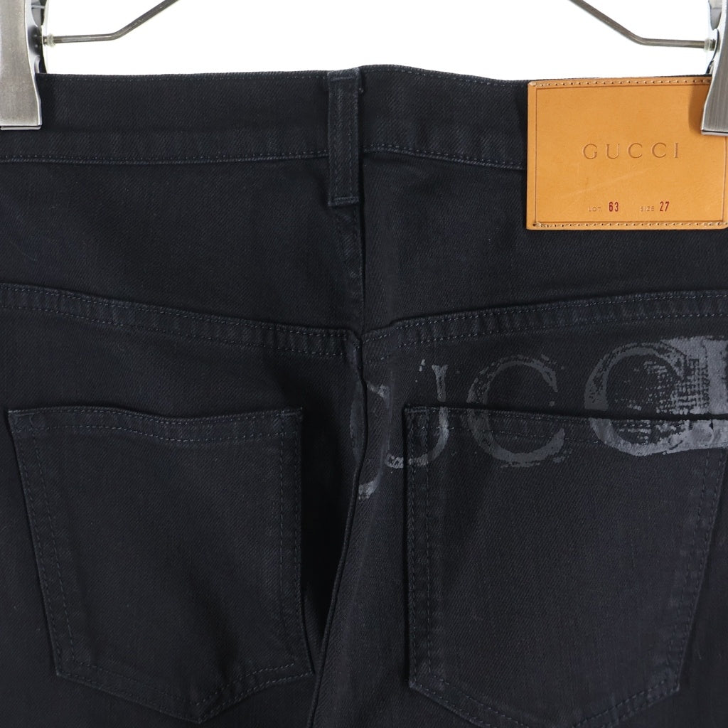 GUCCI(グッチ) New York Yankees Denim Pants ニューヨークヤンキース デニムパンツ ブラック レディース 527442 XRC72