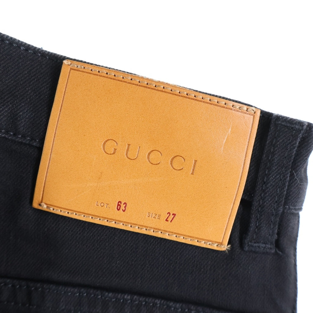 GUCCI(グッチ) New York Yankees Denim Pants ニューヨークヤンキース デニムパンツ ブラック レディース 527442 XRC72