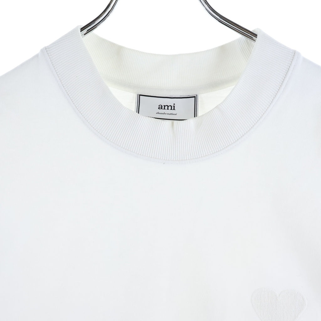 AMI Alexandre Mattiussi(アミアレクサンドルマテュッシ) T-Shirt ハートロゴ刺繍 半袖Tシャツ ホワイト H20HJ133.79