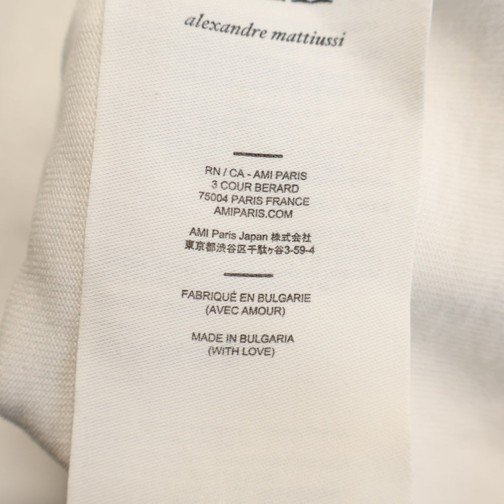 AMI Alexandre Mattiussi(アミアレクサンドルマテュッシ) T-Shirt ハートロゴ刺繍 半袖Tシャツ ホワイト H20HJ133.79