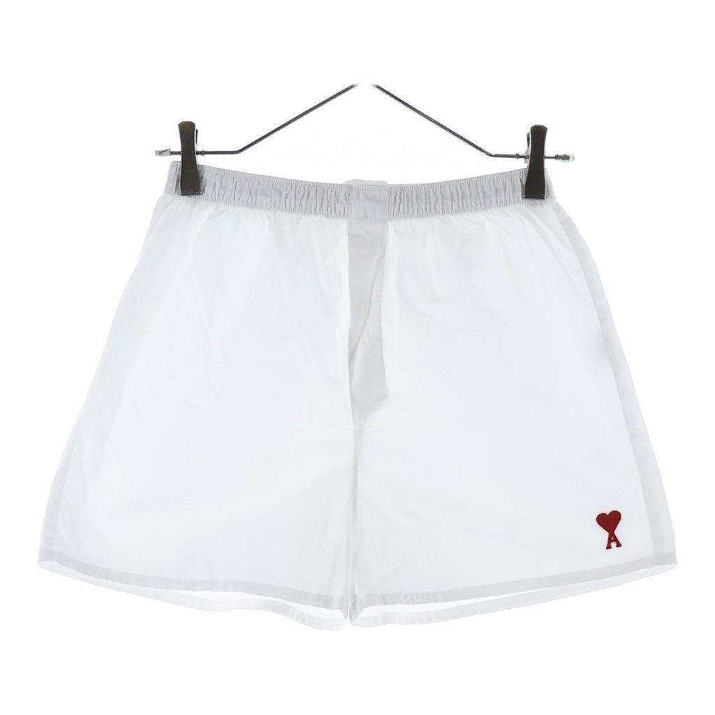 AMI Alexandre Mattiussi(アミアレクサンドルマテュッシ) Short Pants ハートロゴ刺繍 ハーフパンツ ショーツ ホワイト HUN001.482
