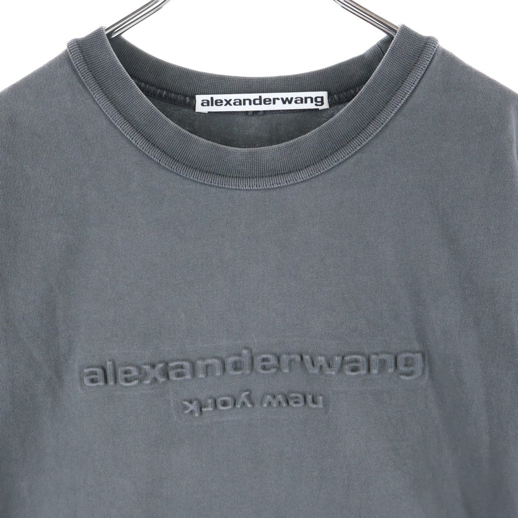 ALEXANDER WANG(アレキサンダーワン) Emboss T-Shirt エンボスロゴ 半袖Tシャツ グレー